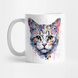 Cat Pet World Animal Lover Furry Friend Abstract Mug